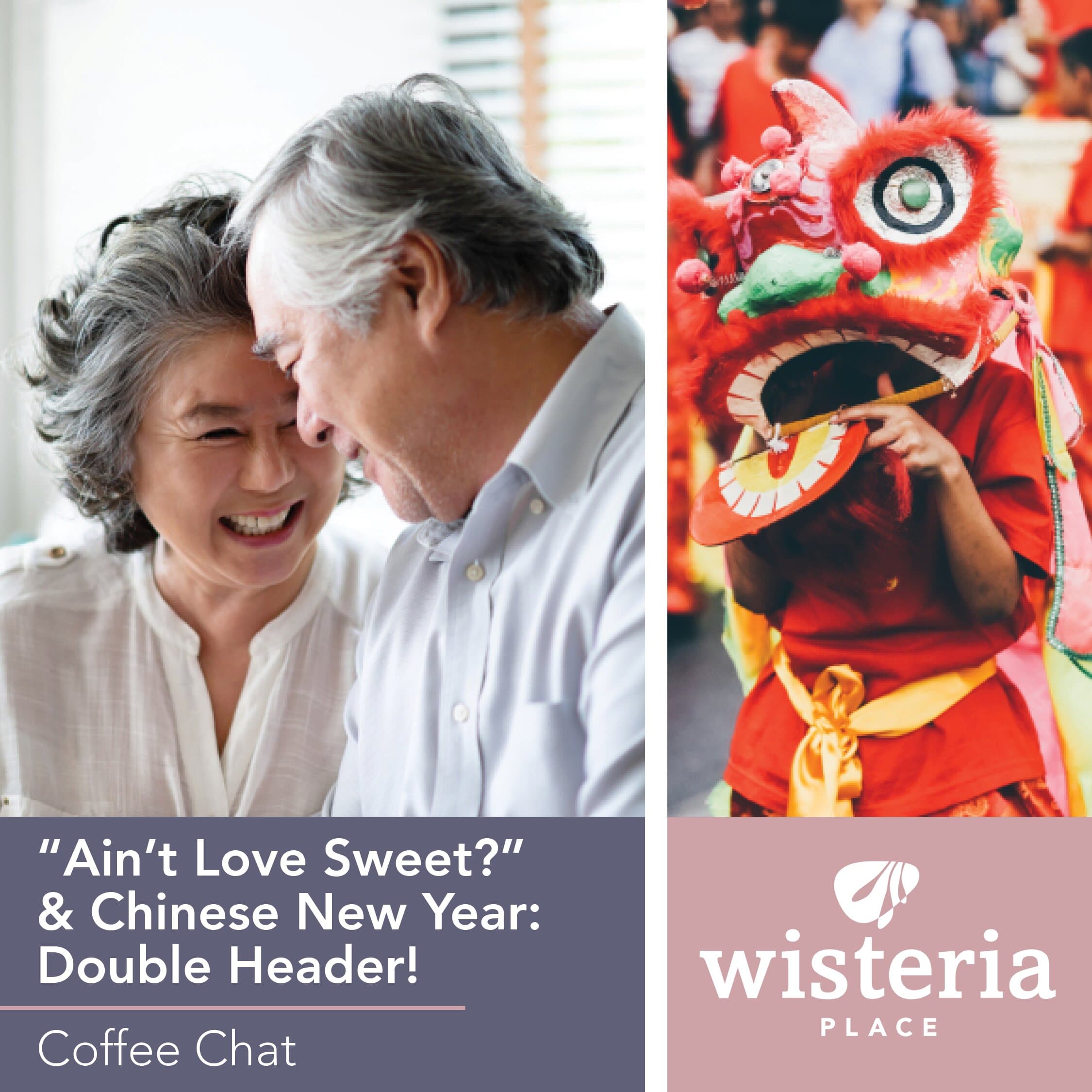 A picture of Chinese Couple on new year at Wisteria Place senior living
