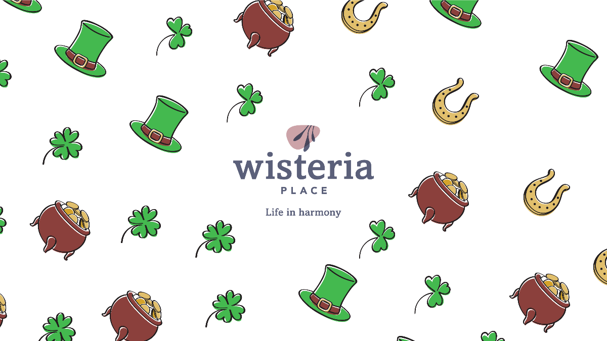 Wisteria place St. Patricks Day logo