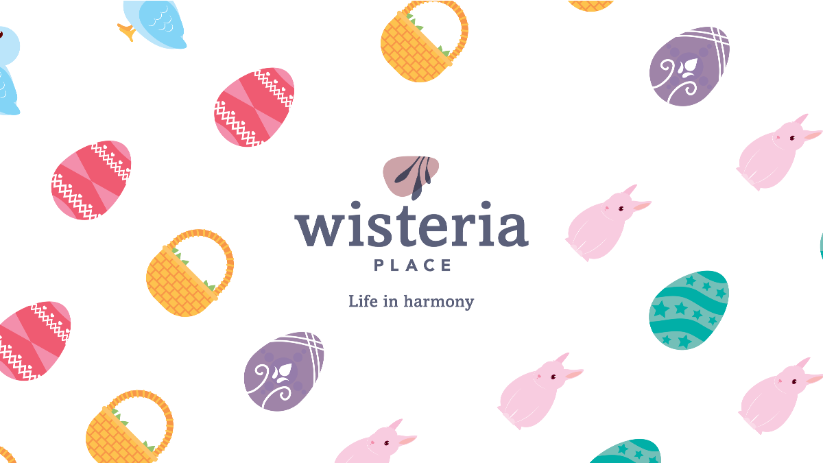 A logo of Wisteria place senior home