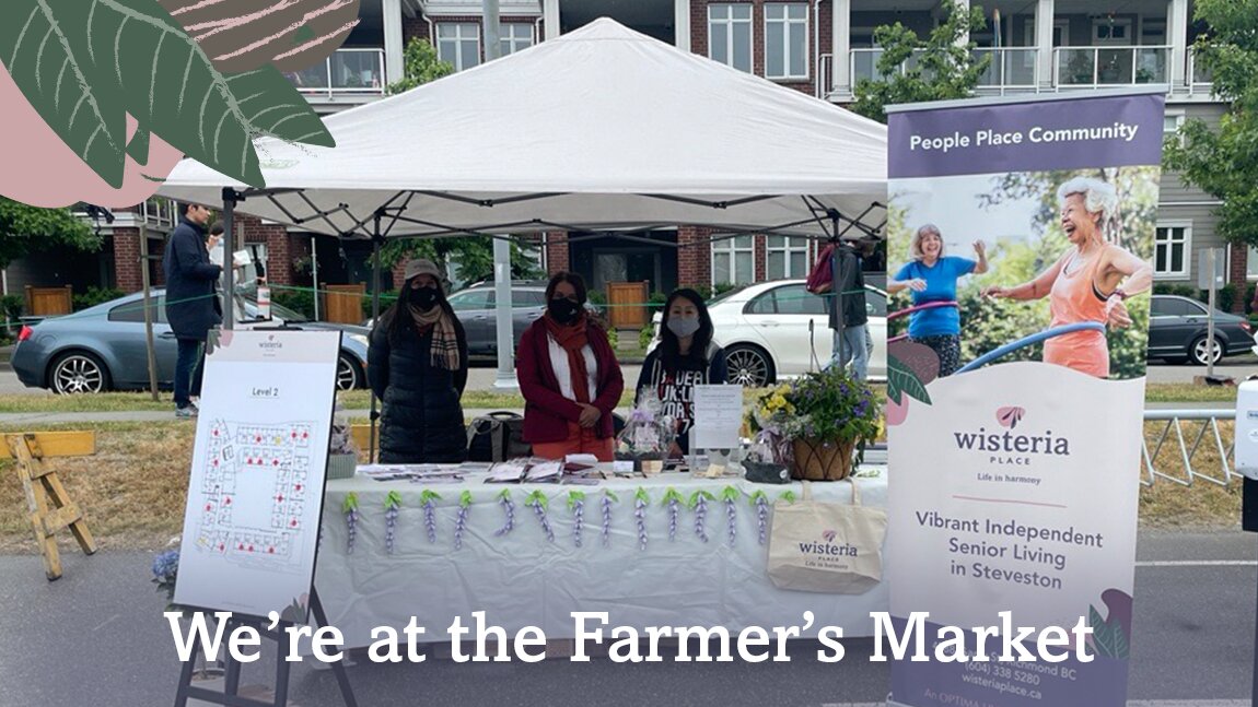 Wisteria place independent senior living booth on Farmer's market event