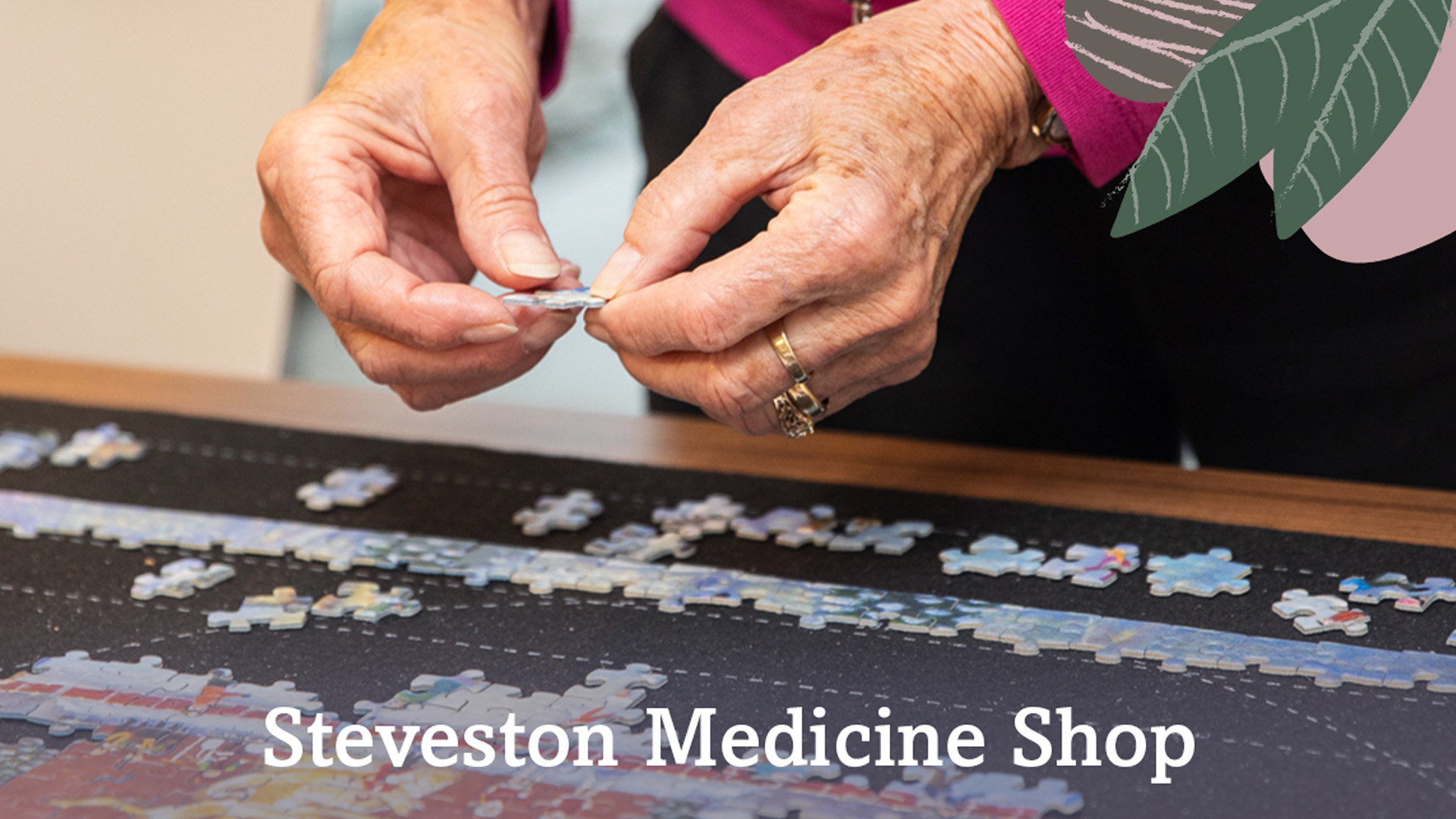 An elderly lady doing a fun activity for seniors, solving a puzzle