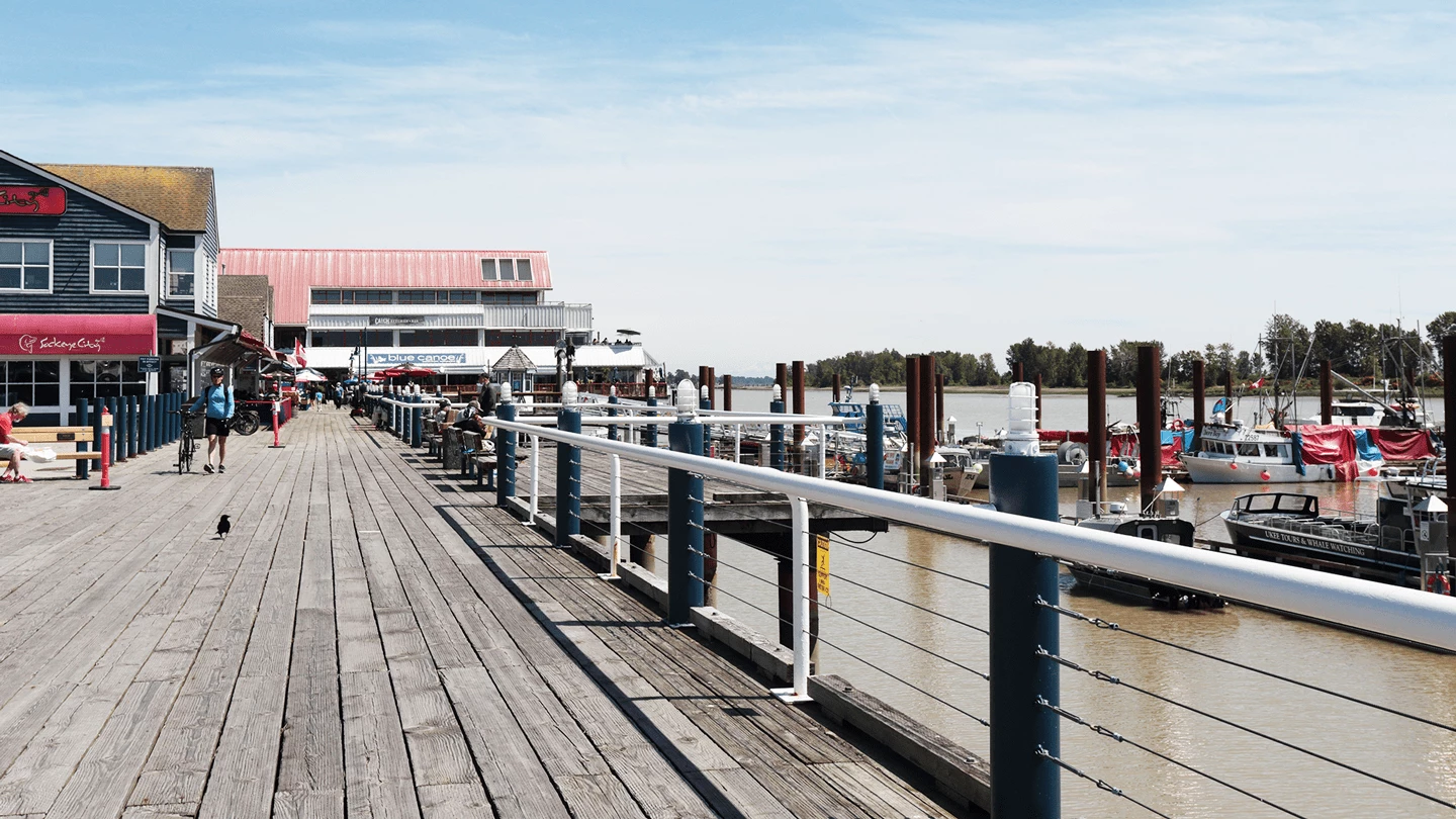 A view of the fisherman's wharf at Steveston Park