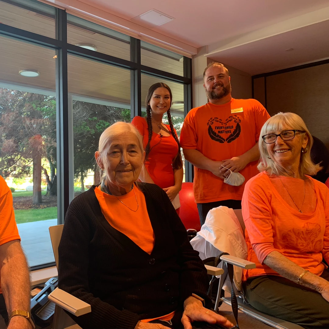 Residents wear orange t-shirts on truth and reconciliation day