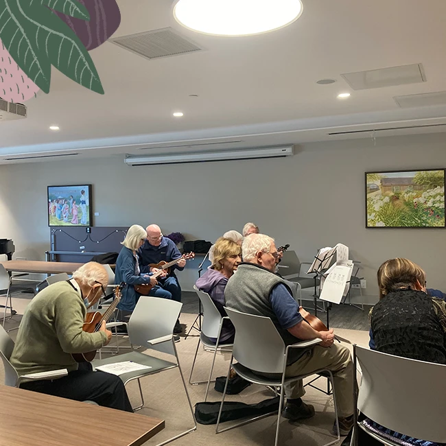 activities for seniors at Wisteria Place include playing instruments