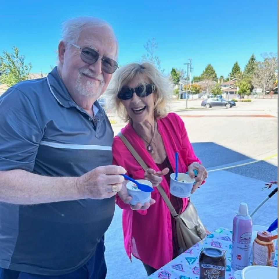 Seniors enjoying icecream together