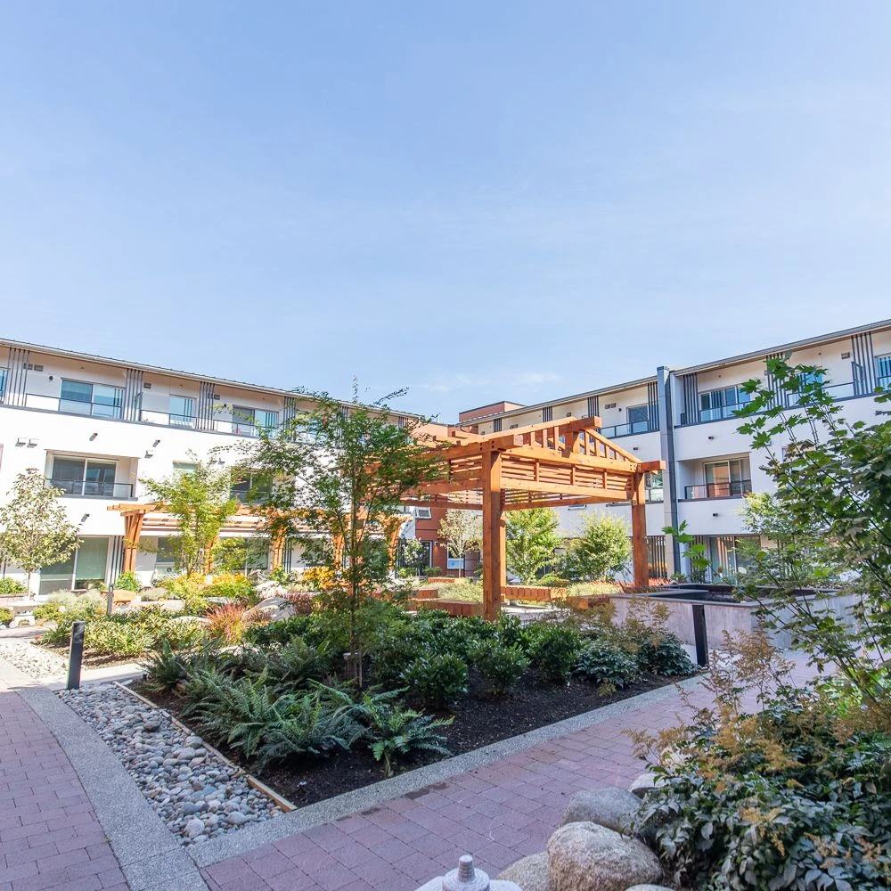 The courtyard at Wisteria Place